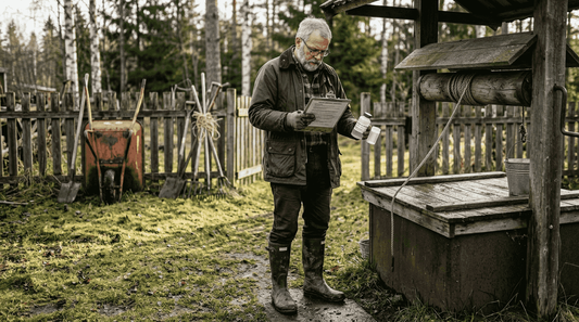 Swedish homeowner preparing water test