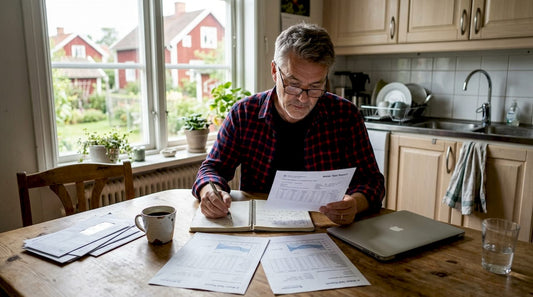 Homeowner reviewing water test results in kitchen