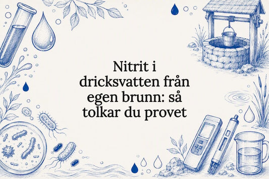 Dekorativ illustration för titelbild till nitritvattentest