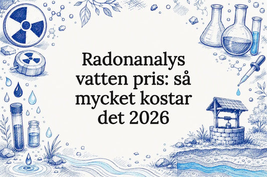Dekorativ titelbild med tema radon och vattentestning