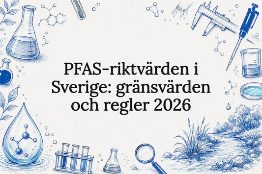 Dekorativ titelbild med vatten- och kemiteman