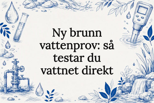 Dekorativ illustrerad titelbild för artikel om vattentester