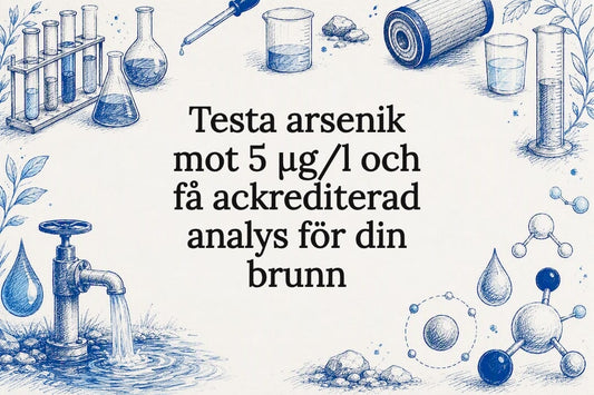 Dekorativ titelbild för artikel om arseniktest i vatten