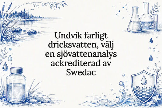Dekorativ omslagsbild med sjövatten och provrör