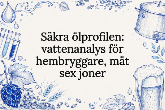 Dekorativ omslagsbild med vatten och öl
