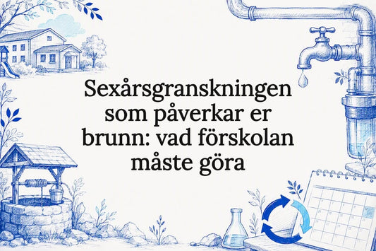 Illustrerad titelbild med förskole- och brunnstema