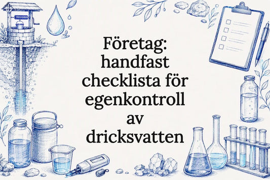 Illustrerad omslagsbild för egenkontroll av dricksvatten