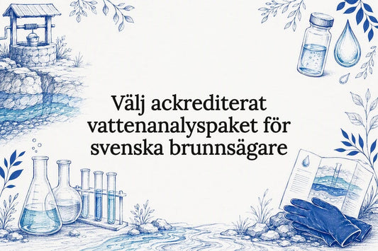 Dekorativ illustration av brunn och vattenprov