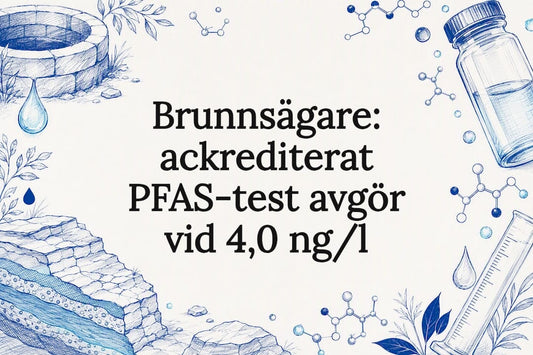 Dekorativ illustration av PFAS och brunnsvatten