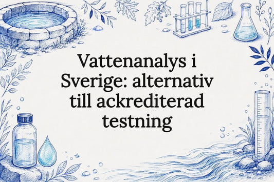 Dekorativ illustration för vattenanalys och ackreditering