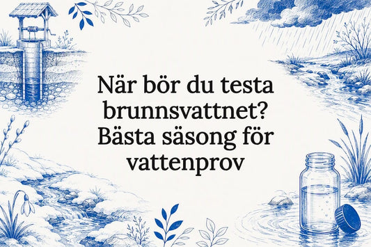 Illustrerad omslagsbild med brunn och årstider