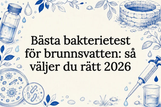 Dekorativ illustration av bakterietest i brunnsvatten