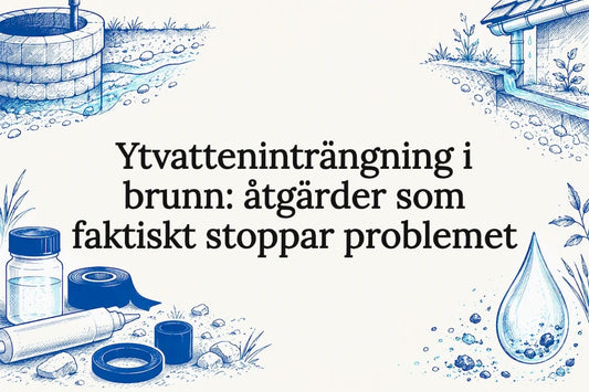 Illustrerad brunn med grundvatten och tätningsmaterial