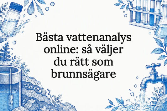 Handritad omslagsbild med vattenprov och brunn