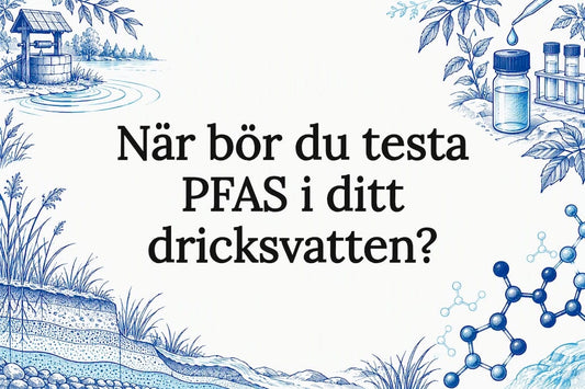 Handritad ram med brunn och vattendetaljer runt titeln