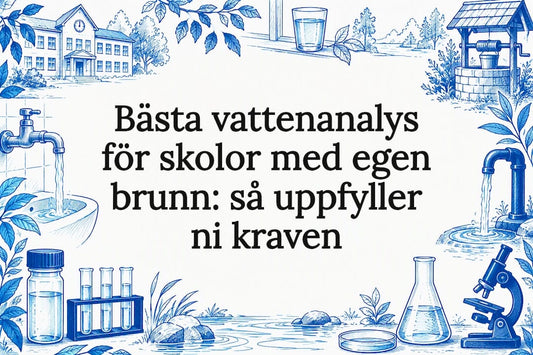 Skiss till omslagsbild med brunn och provflaska
