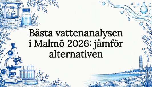 Handritad omslagsbild med brunn och vattenprov