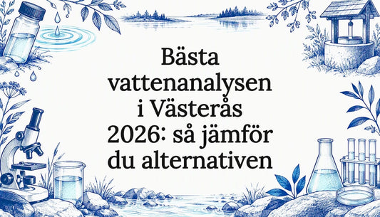 Handritad titelbild för brunns- och vattenanalys