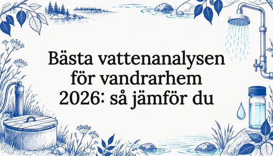 Illustrerad titelbild om vattenanalys på vandrarhem