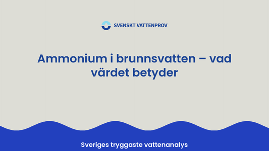 Ammonium i brunnsvatten – vad värdet betyder och när det är ett problem