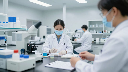 Laboratorium med medicinsk utrustning och personal i Göteborg.
