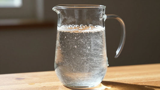 Vattenkanna med bubblor i solljus